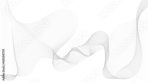 Abstract black and grey vibration wave. Collection of sound audio wavy line, dotted halftone and waveform. Element on white background for business, science, music and technology.