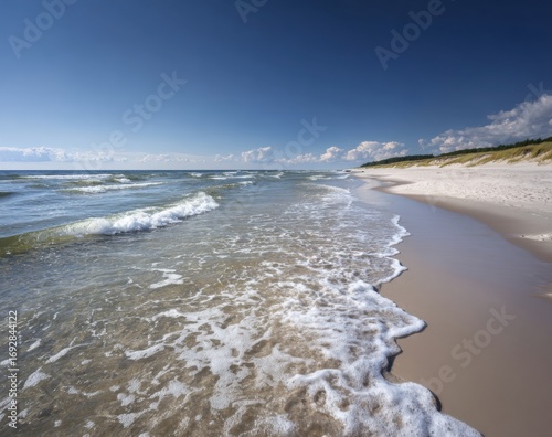 Sunny beach scene with gentle waves (3)