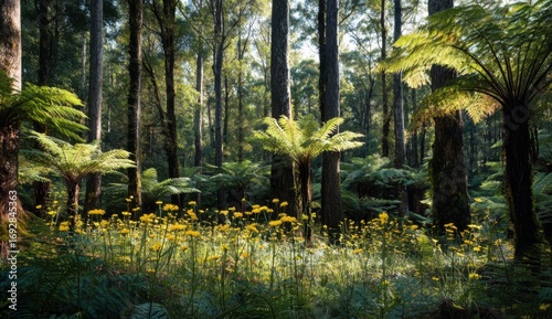 Lush forest floor bathed in sunlight (1)