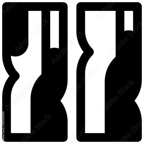 Beef jerky. Outlined stroke vector icon with black-filled details.