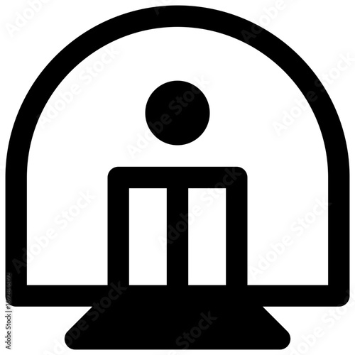 Bunker. Outlined stroke vector icon with black-filled details.