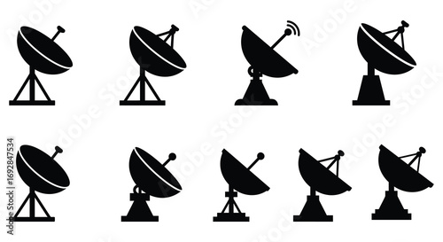 array of satellite dishes communicating signals