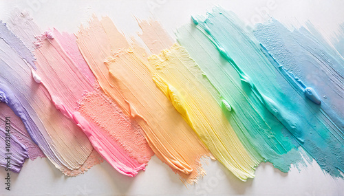 Abstract rainbow brushstrokes background in pastel colors