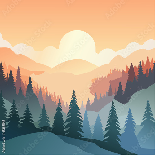 sunrise in mountains