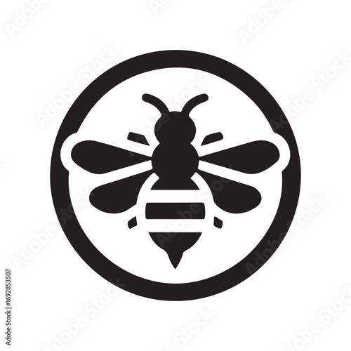 Bee vector silhouette outline logo design concept illustration