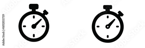 Visual representation of two classic stopwatches indicating different time intervals for timing events