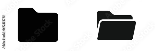 Two contrasting folder designs showcasing file organization symbols and digital aesthetics