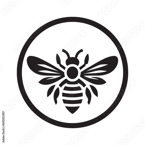Bee vector silhouette outline logo design concept illustration