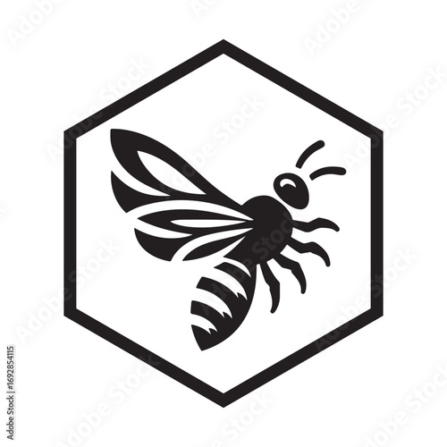 Bee vector silhouette outline logo design concept illustration