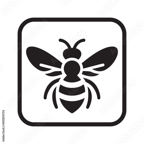 Bee vector silhouette outline logo design concept illustration