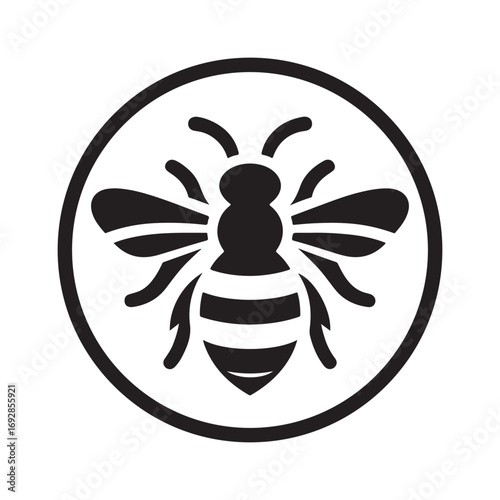 Bee vector silhouette outline logo design concept illustration