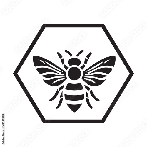 Bee vector silhouette outline logo design concept illustration