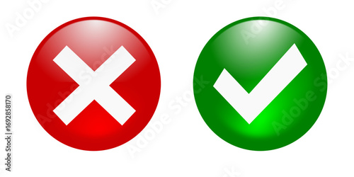 tick and cross mark,correct icon, incorrect sign vector illustration,tic cross gredient icon