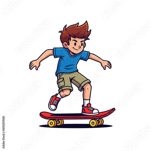 boy on skateboard illustration 