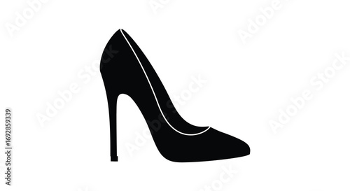 elegant high heel shoe design in black silhouette