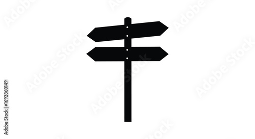 directional signs post with arrows pointing various ways silhouette