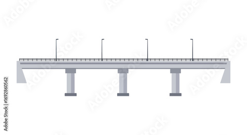bridge structure with lampposts and pillars silhouette