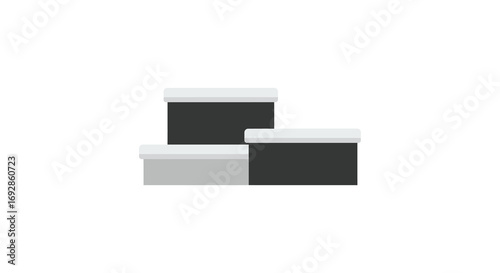 stacked boxes with varying shades and sizes silhouette