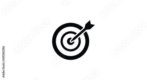 target hit by arrow depicted in minimalist silhouette