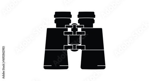 binoculars icon with sleek design and black color silhouette