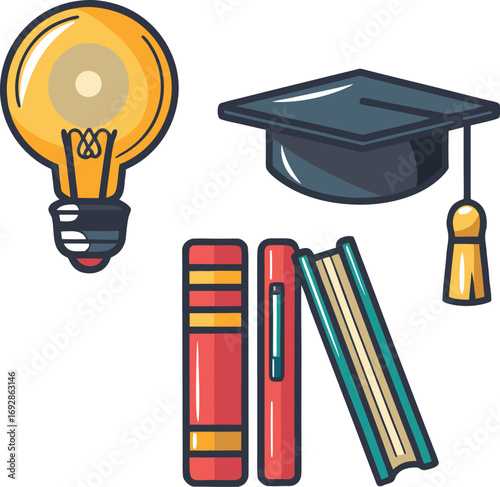 3d education supplies concept isolated icon eps