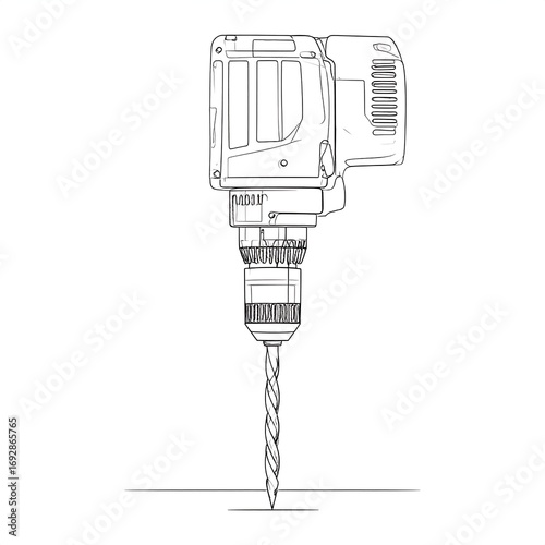 Outline drawing of a cordless drill