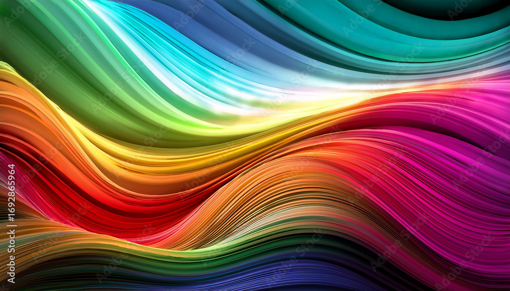 Obraz premium Vibrant Flowing Gradient Bands Abstract