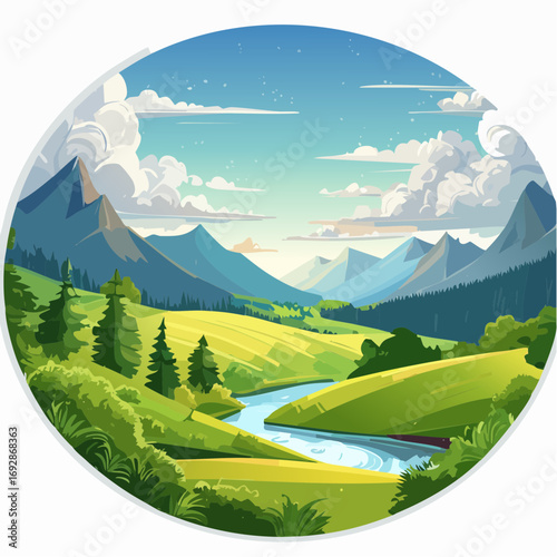 landscape with mountains