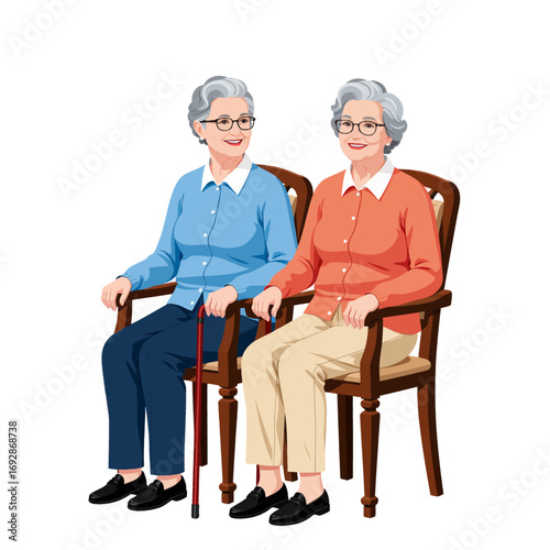 Elderly Women's Bonding Moment in Cozy Setting