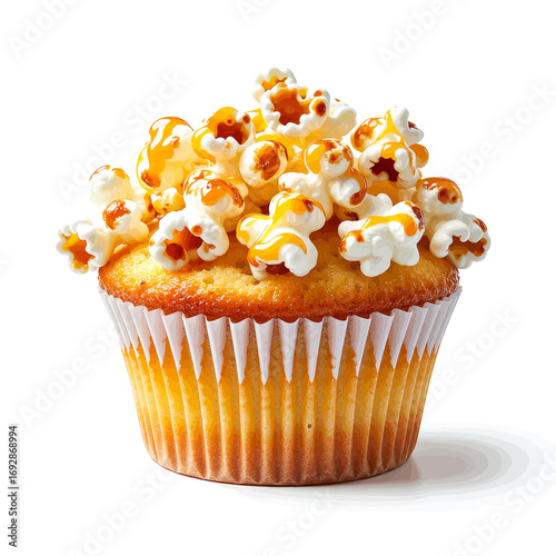 Delightful Cupcake with Caramel Popcorn Topping