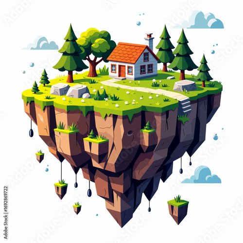 Floating Cottage in Whimsical Forest Sanctuary
