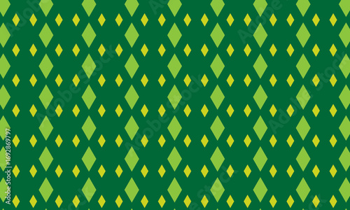 Seamless Geometric Diamond Pattern in Green and Yellow. Modern Decorative Seamless Pattern Design.