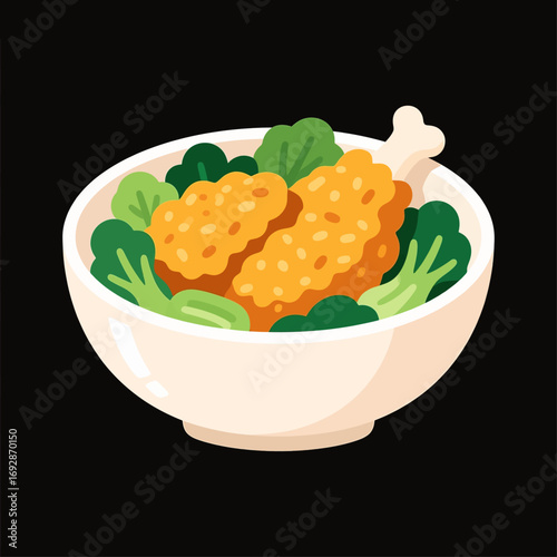 Healthy Chicken and Broccoli Meal in Bowl