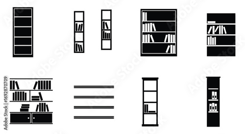 various bookshelves filled with books arranged neatly