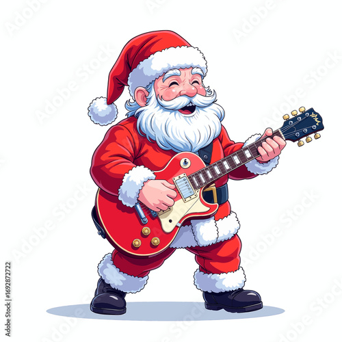 Santa Claus Playing Guitar