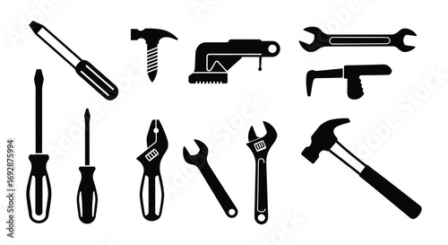 a collection of various tools arranged neatly together