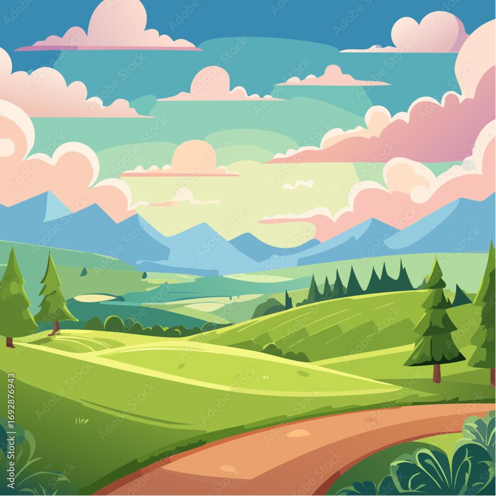 Fototapeta premium landscape with mountains and blue sky