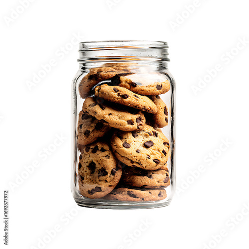 Chocolate Chips Packed In Glass Jar PNG