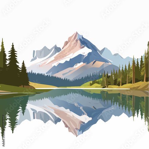 mountain landscape with lake
