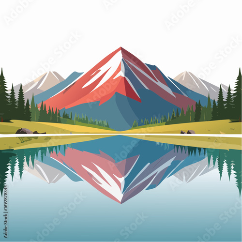 vector illustration of a mountain landscape in the mountains