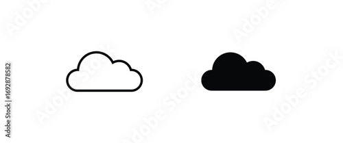 Cloud icon set. sky . weather line icons set, editable stroke isolated on white, linear vector outline illustration, symbol logo design style
