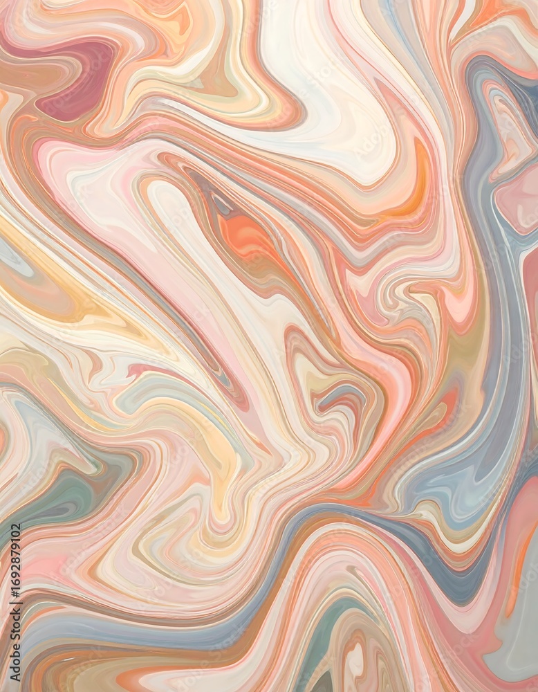 Obraz premium Abstract marbled design in muted pastel colors