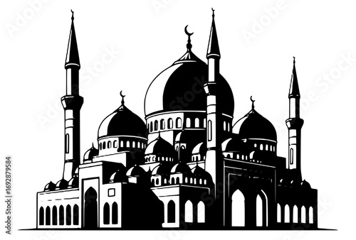 mosque on black and white concept