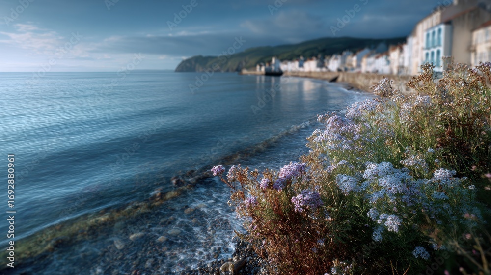 Obraz premium Disappearing coastline showing climate impact on concerned local residents 