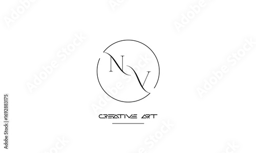 NV, VN, N, V abstract letters logo monogram