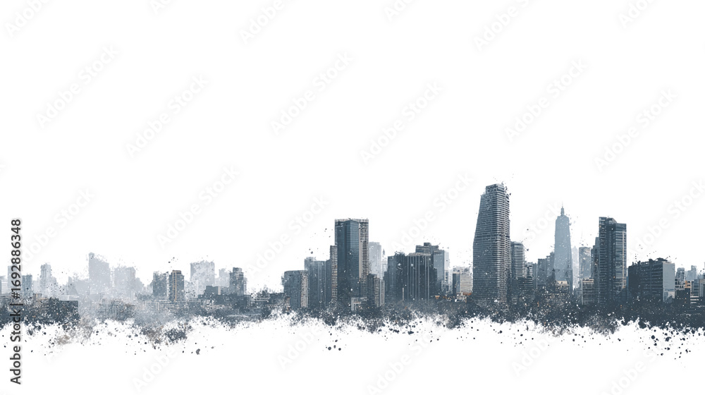 Obraz premium Horizontal urban intro transition graphic effect isolated on transparent background 