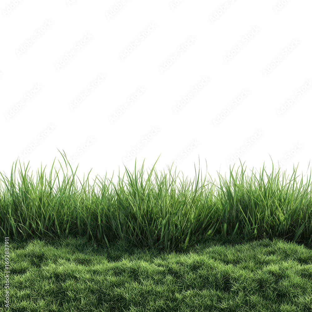 Fototapeta premium Vibrant green grass patch with lush blades under natural sunlight for outdoor environments