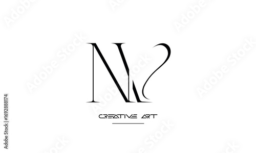 NV, VN, N, V abstract letters logo monogram