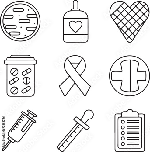 Isolated diabetes awareness symbols, diabetes awareness thin line icons, diabetes awareness health graphics, diabetes awareness medical vector, editable diabetes awareness hospital care icon collectio