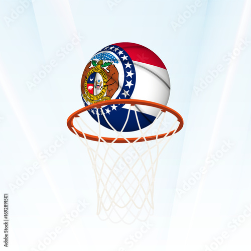 Missouri Flag Basketball Scoring Through Hoop.